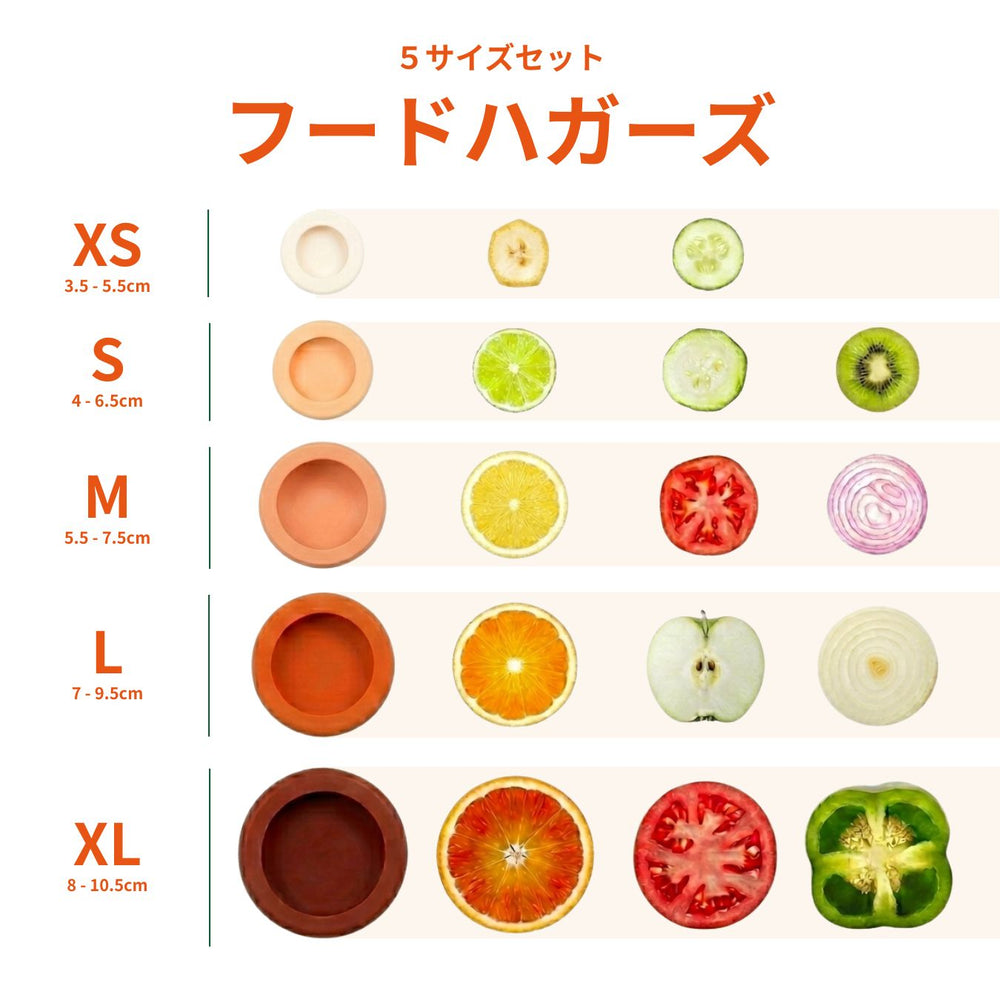 フードハガーズ 5サイズのサイズ表